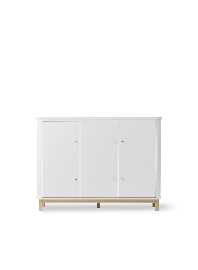 Oliver Furniture - Multi cupboard 3 doors, white/oak