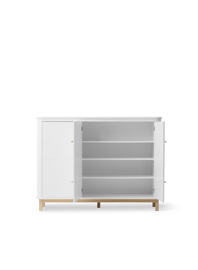 Oliver Furniture - Multi cupboard 3 doors, white/oak