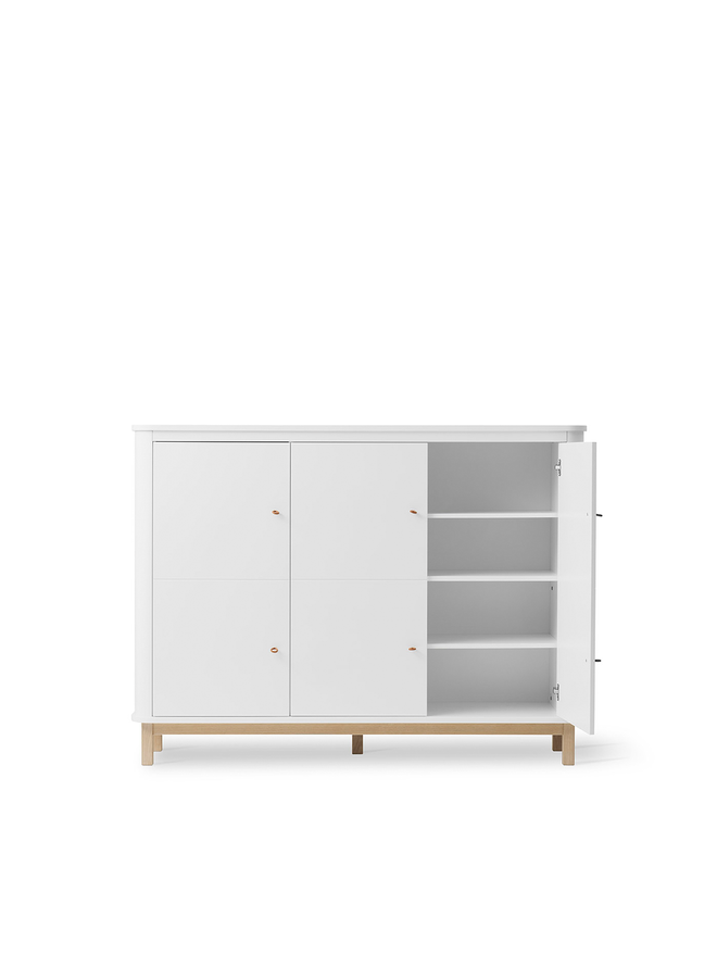 Oliver Furniture - Multi cupboard 3 doors, white/oak