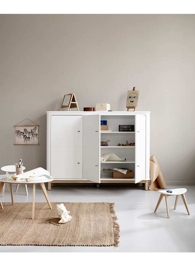 Oliver Furniture - Multi cupboard 3 doors, white/oak