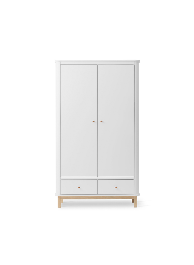 Oliver Furniture - Wardrobe 2 doors, white/oak