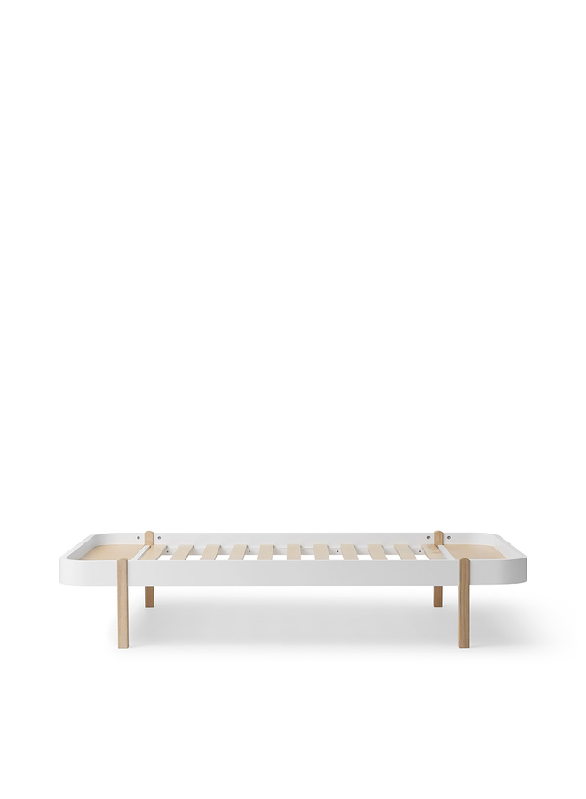 Lounger bed, 120x200  cm, white/oak