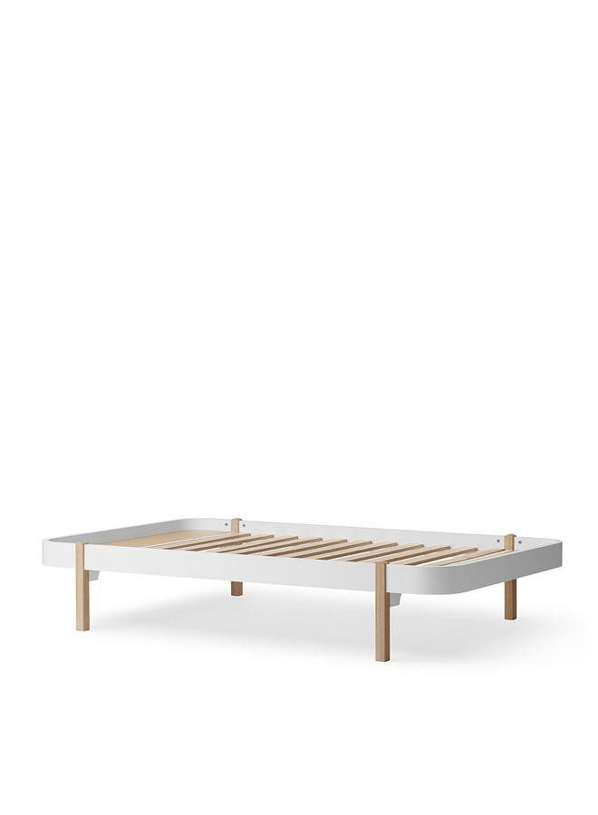 Oliver Furniture - Lounger bed, 120x200  cm, white/oak