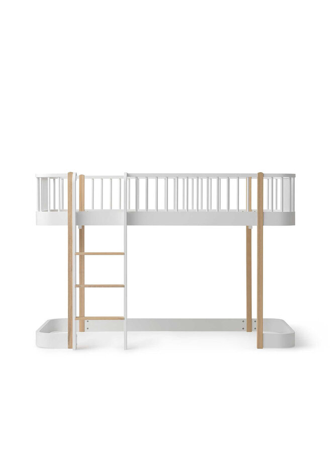 Oliver Furniture - Original low loft bed 138 cm white/oak