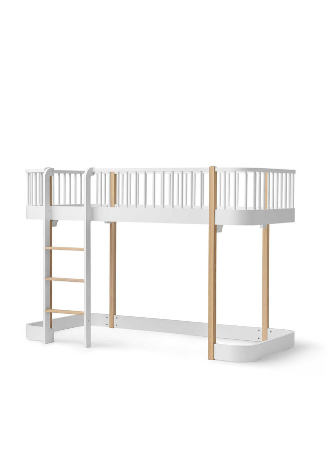 Oliver Furniture - Original low loft bed 138 cm white/oak