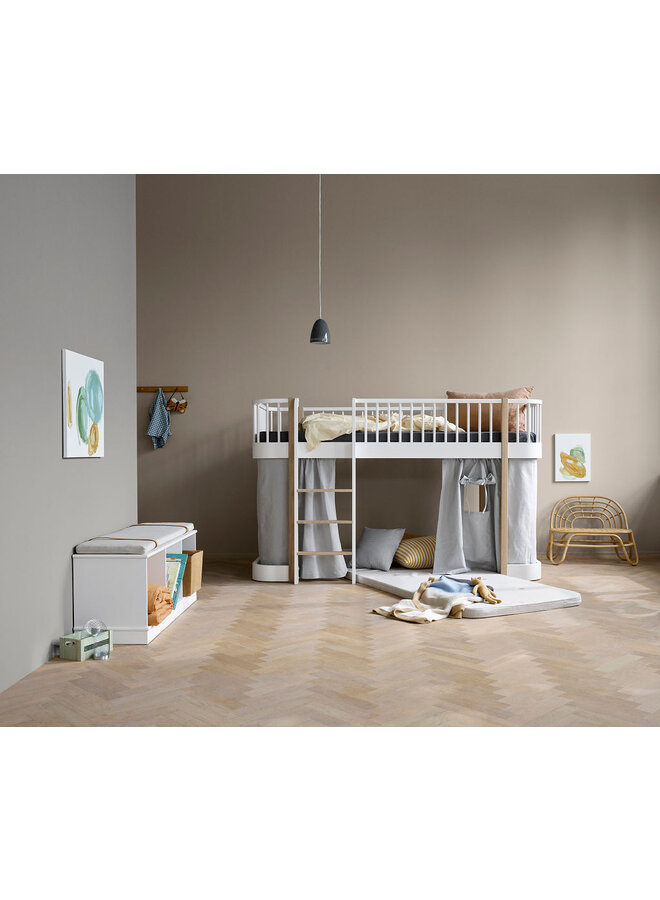 Oliver Furniture - Original low loft bed 138 cm white/oak