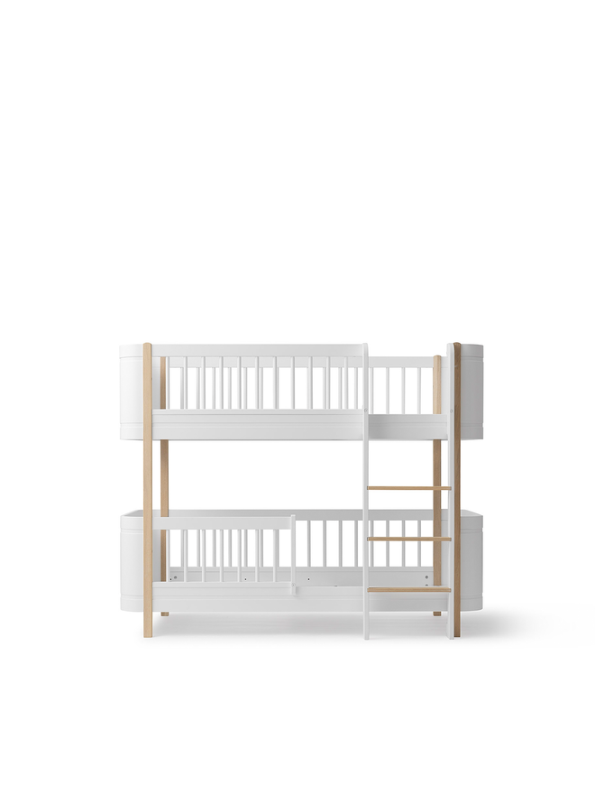 Mini+ low bunk bed white/oak