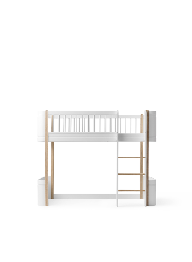 Oliver Furniture - Mini+ low loft bed white/oak