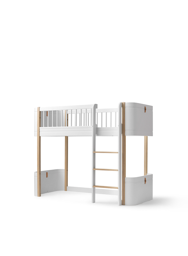 Oliver Furniture - Mini+ low loft bed white/oak