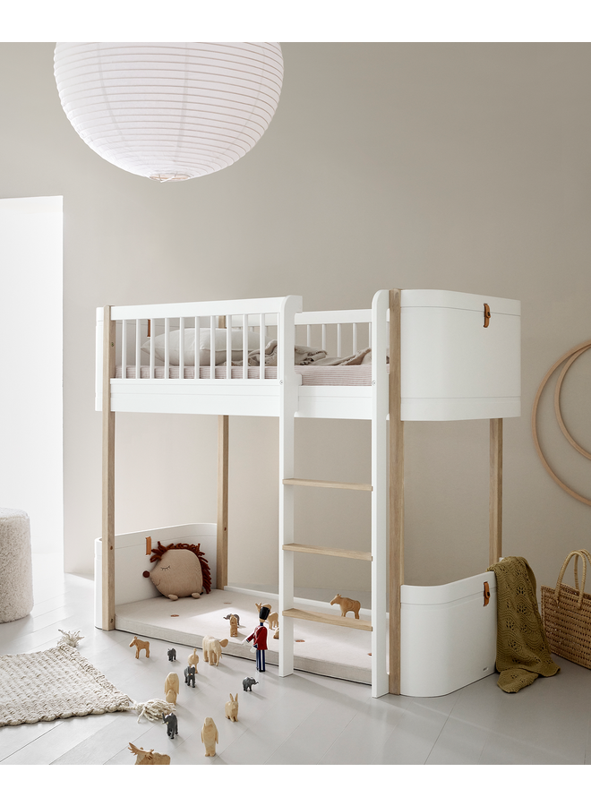 Oliver Furniture - Mini+ low loft bed white/oak