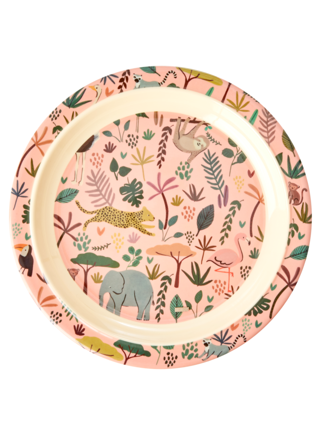 rice - Melamine kids lunch bord all over print jungle coral