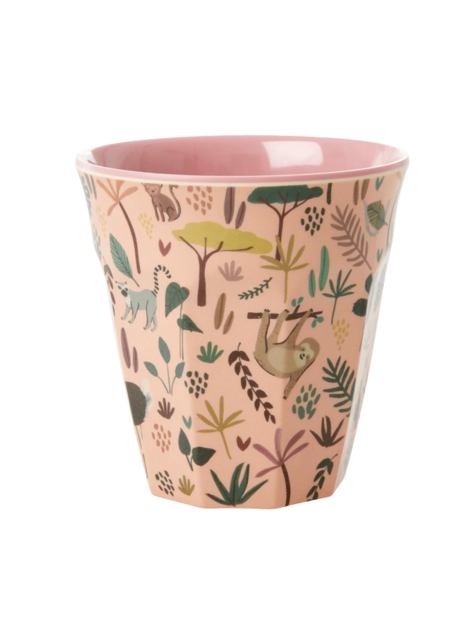 Melamine beker all over print jungle coral - medium