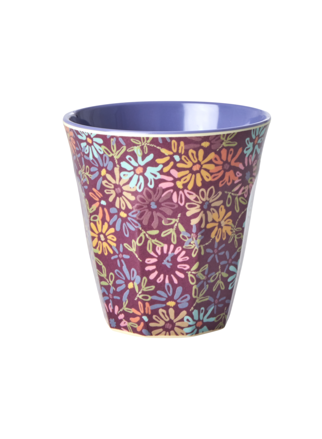 Medium melamine beker - lavendel - wild vintage flower print