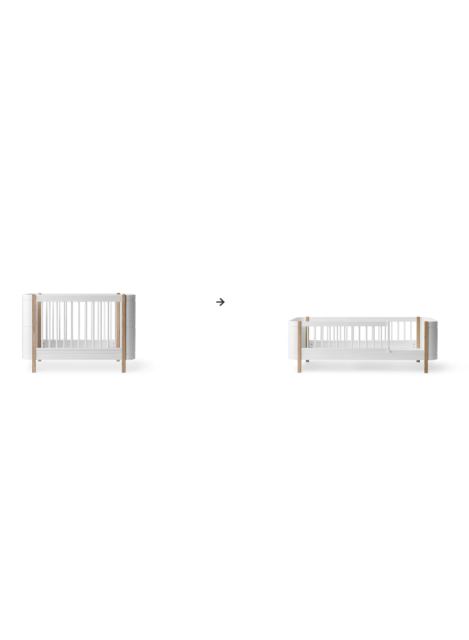 Conversion Kit - Mini+ junior kit (additional parts to Mini+ cot bed) white/oak