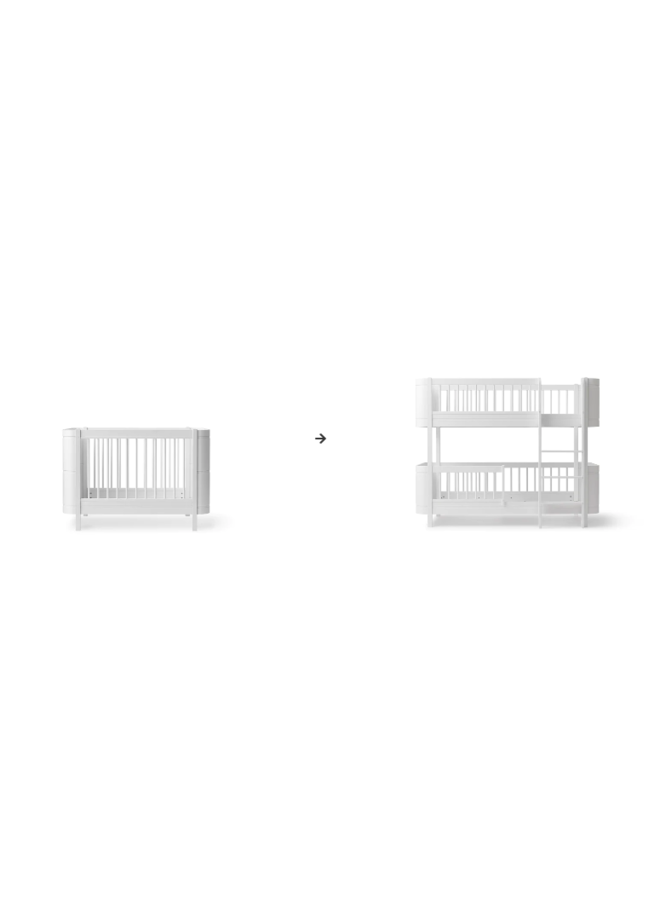 Conversion Kit - Mini+ cot bed incl. junior kit to low bunk bed white