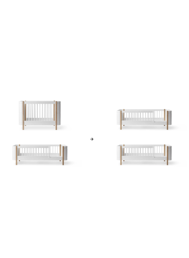 Conversion Kit - Mini+ cot bed incl. junior kit & sibling kit to 2 junior beds white/oak