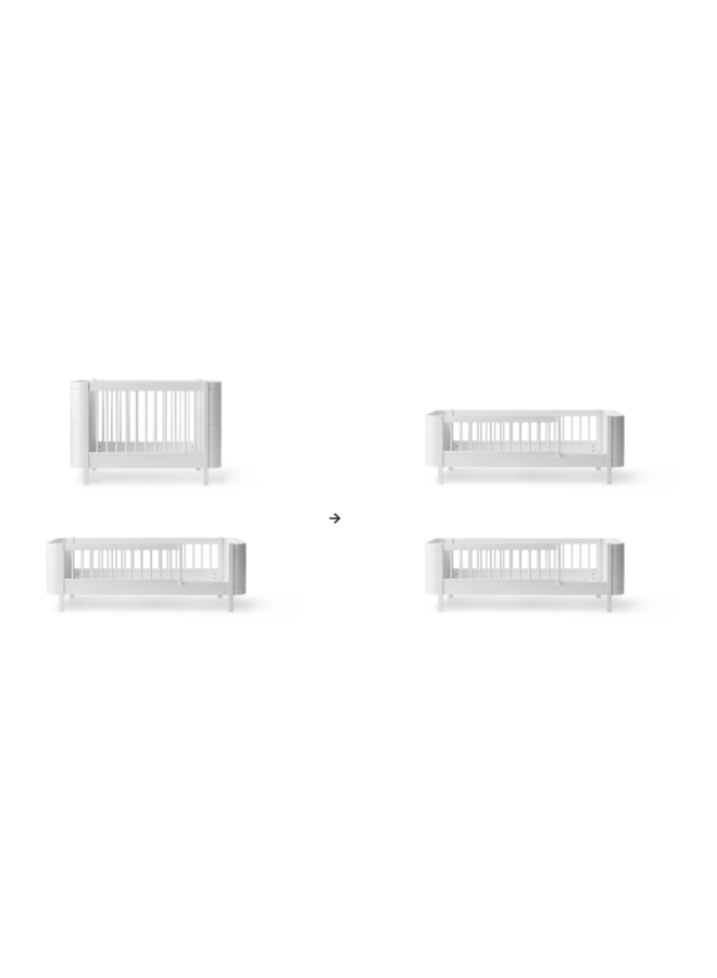 Conversion Kit - Mini+ cot bed & juniorbed to 2 junior beds, white