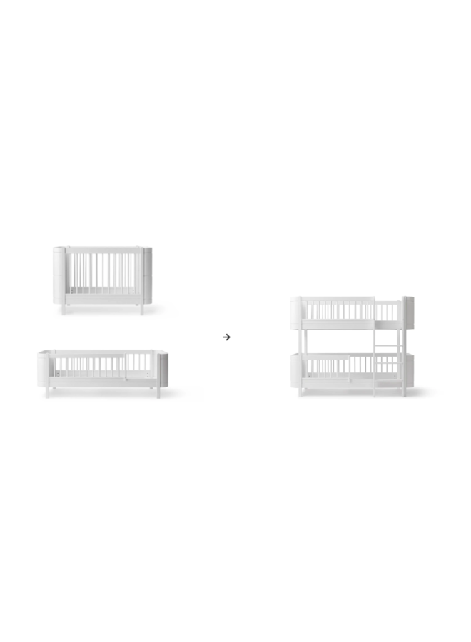 Conversion Kit - Mini+ cot bed incl. junior kit & sibling kit to low bunk bed white