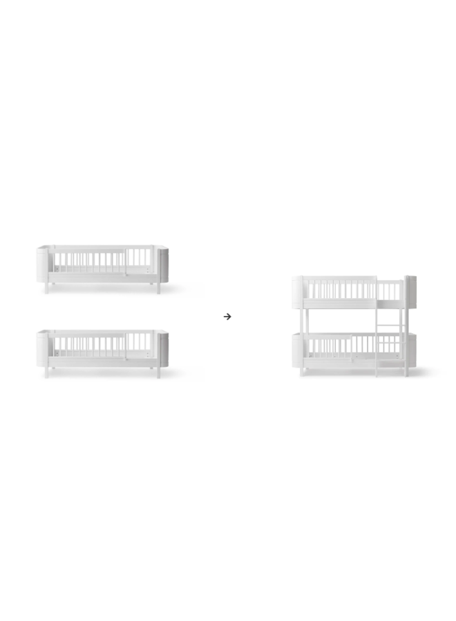 Conversion Kit - Mini+ 2 junior beds to low bunk bed white