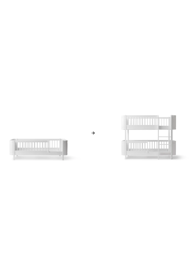 Conversion Kit - Mini+ junior bed to low bunk bed white