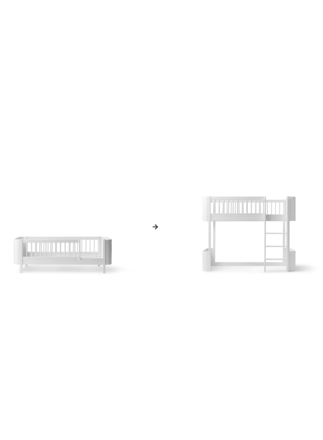 Conversion Kit - Mini+ junior bed to low loft bed white