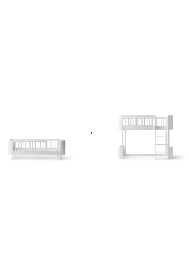 Oliver Furniture - Conversion Kit - Mini+ junior bed to low loft bed white