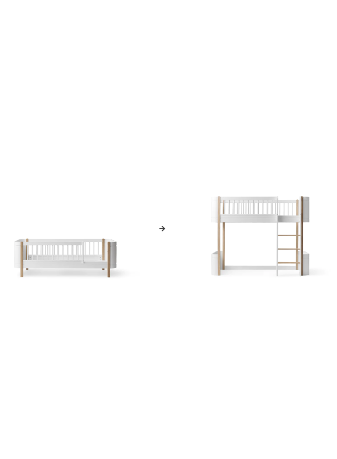 Conversion Kit - Mini+ junior bed to low loft bed white/oak