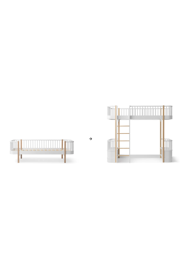 Conversion Kit – Original day bed to loft bed white/oak