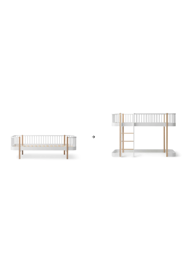 Conversion Kit – Original day bed to low loft bed 138 cm white/oak