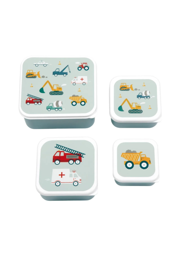 A Little Lovely Company - Lunch & snack box set: Voertuigen
