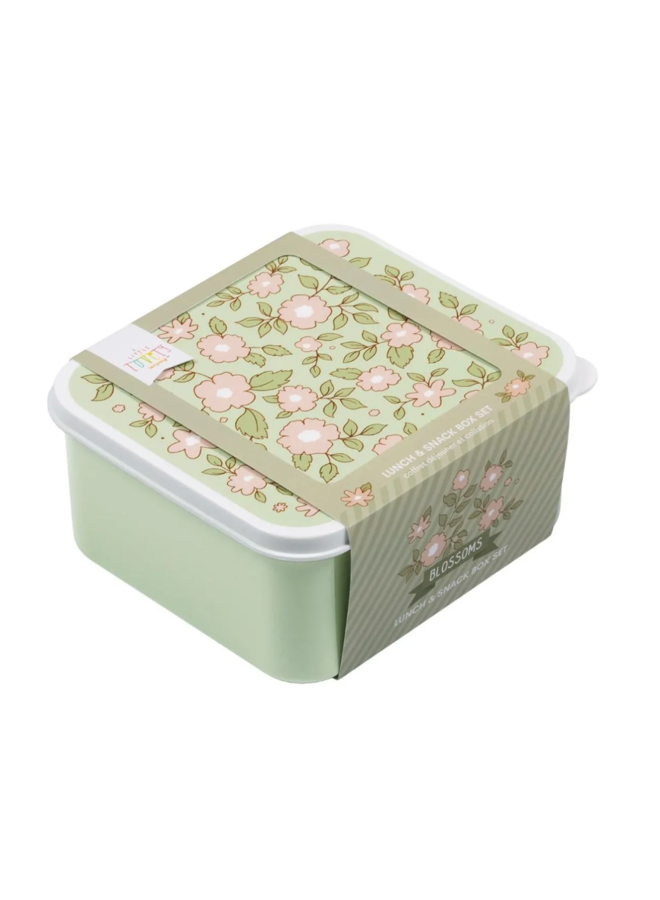 A Little Lovely Company - Lunch & snack box set: Bloesems