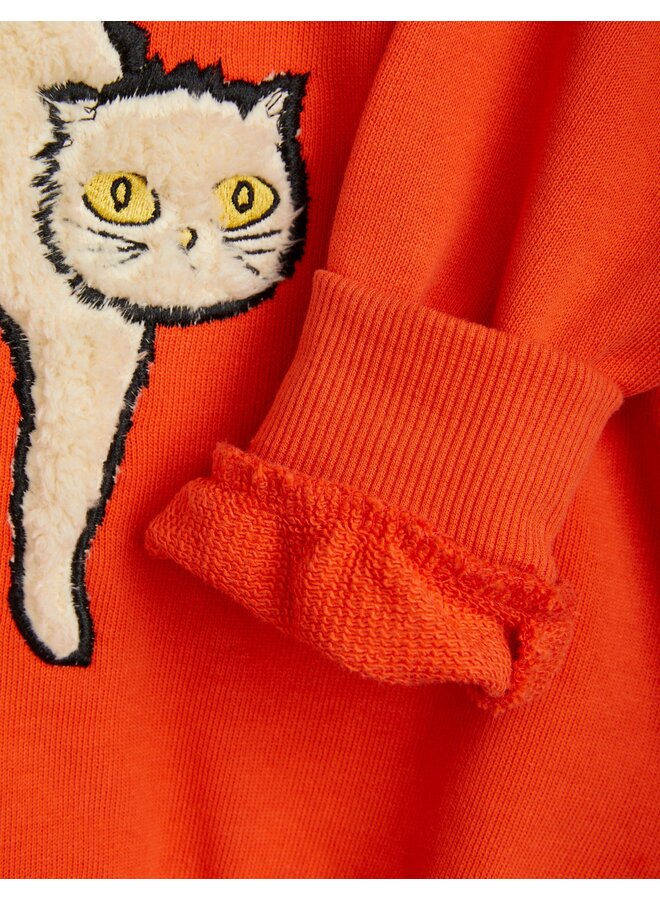 Mini Rodini - Angry cat application sweatshirt – Red