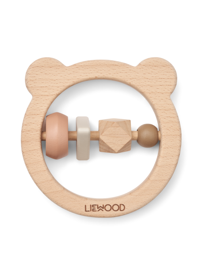 Liewood - Avada wooden rattle – oat mix