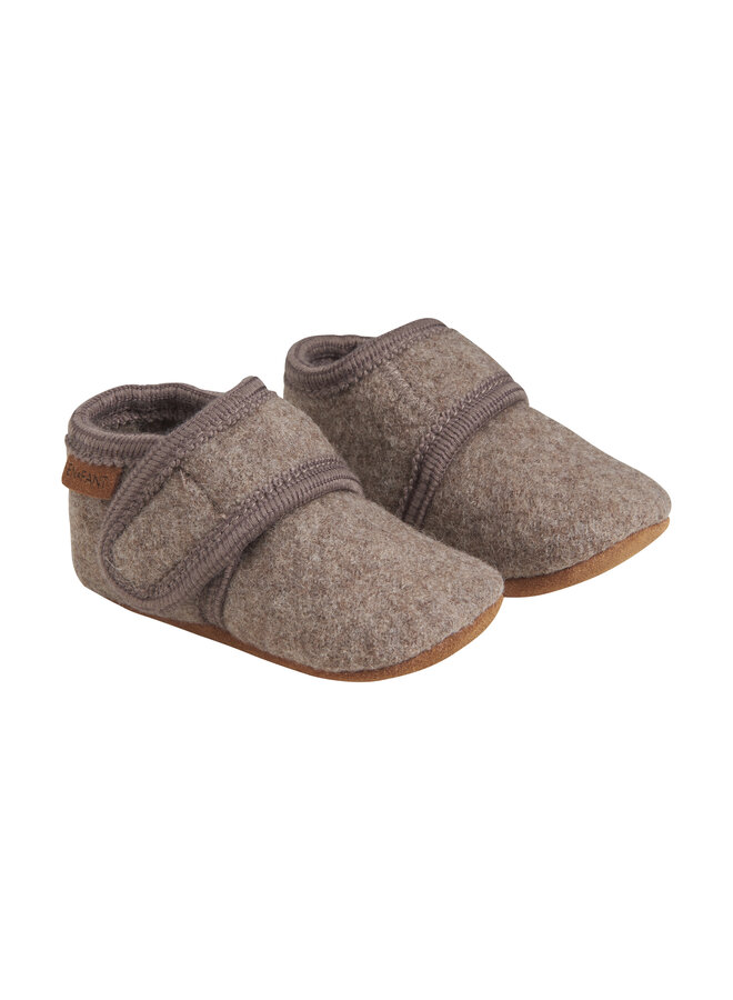 Enfant - Baby wool slippers - Walnut