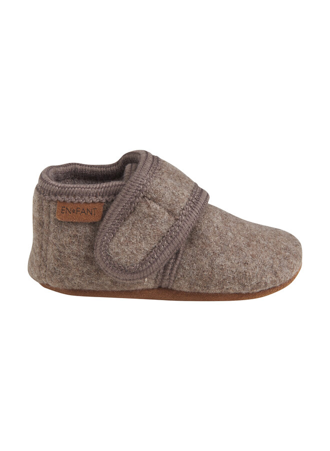 Enfant - Baby wool slippers - Walnut