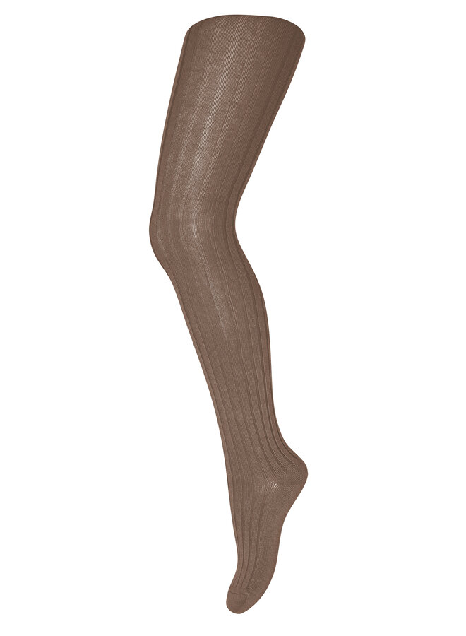 MP Denmark - Cotton rib tights – 76 – brown sienna