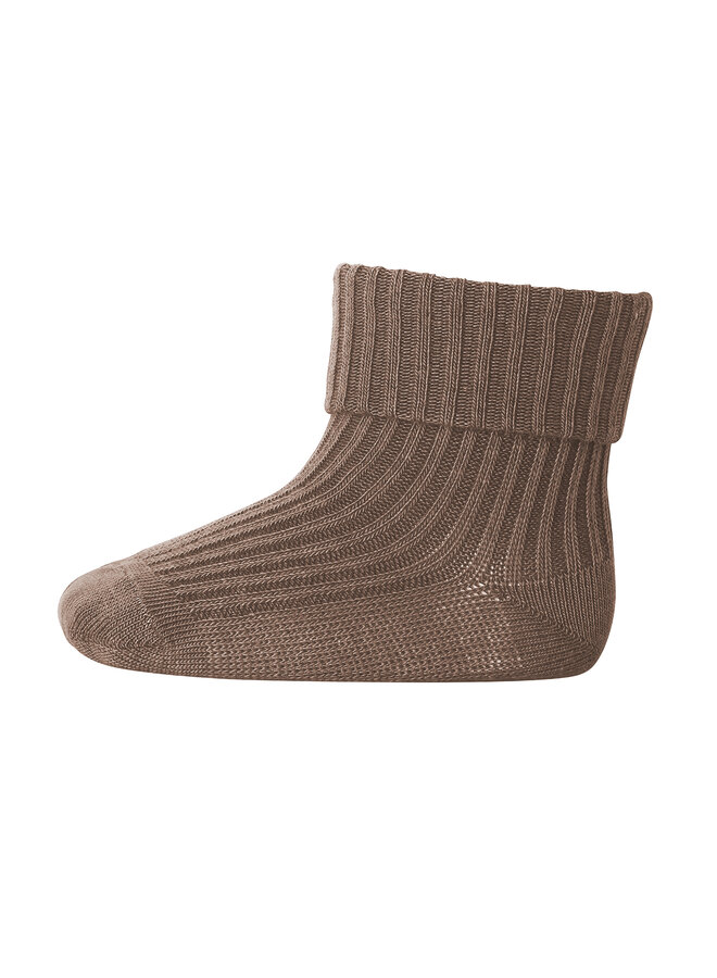 Cotton rib baby socks – 76 – brown sienna