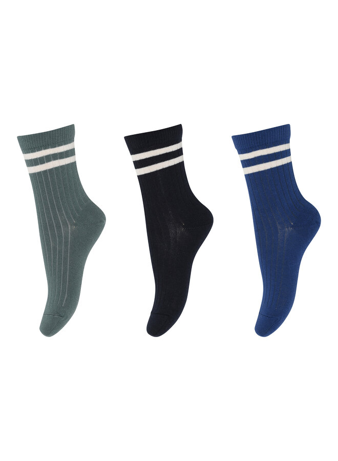 MP Denmark - Ben socks – 3-pack – 8992 – blue multi mix