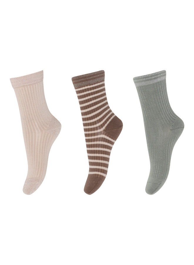 Karen socks – 3-pack – 8997 – rose dust multi mix