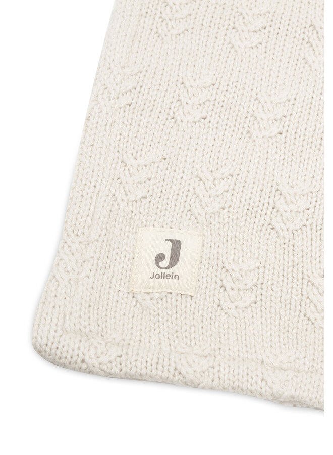 Jollein - Deken Wieg 75x100cm Grain Knit Oatmeal/Velvet