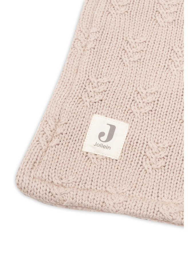 Jollein - Deken Wieg 75x100cm Grain Knit Wild Rose/Velvet