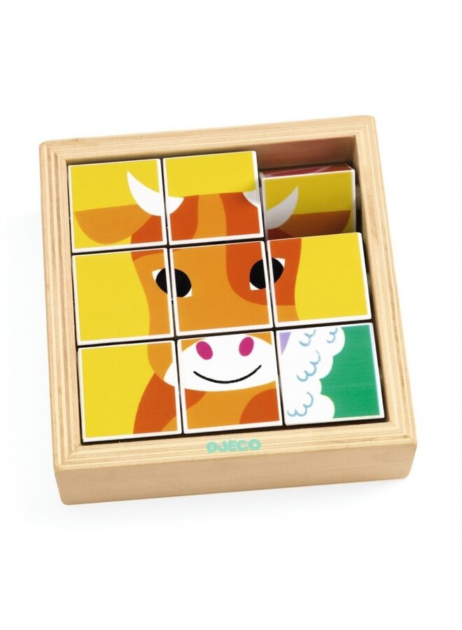 Djeco - Wooden blocs puzzel – Animoroll – DJ01955