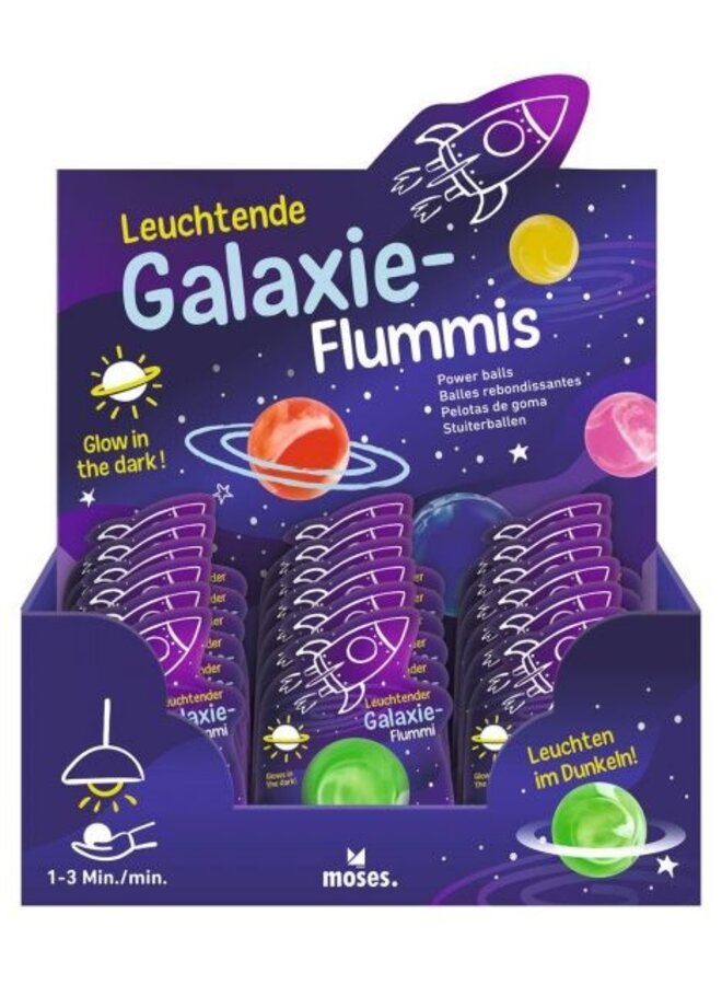 Moses - 38135 - Galaxy stuiterbal 4,9cm glow in the dark