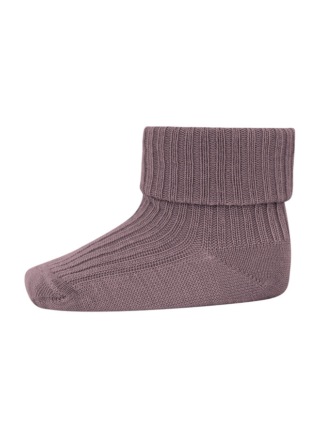 Wool rib baby socks – dark purple dove