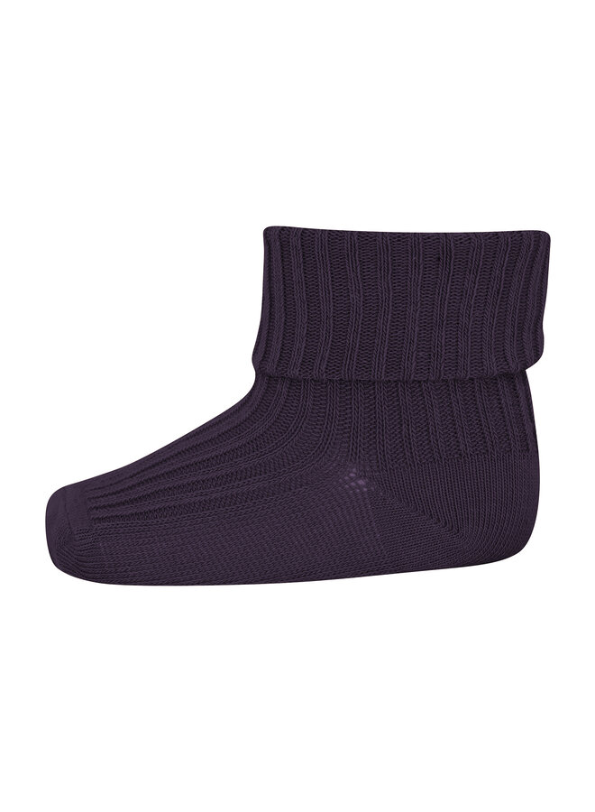MP Denmark -Wool rib baby socks – dark purple