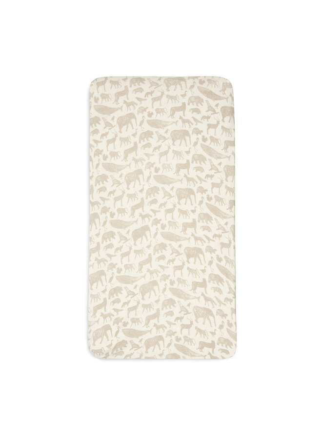 Hoeslaken jersey 70x140/75x150cm – animals nougat