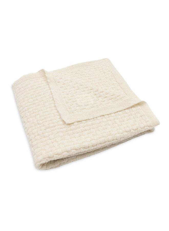 Jollein - Deken wieg 75x100cm weave knit merino wool - oatmeal