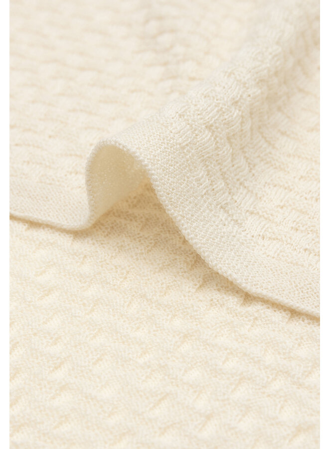 Jollein - Deken wieg 75x100cm weave knit merino wool - oatmeal
