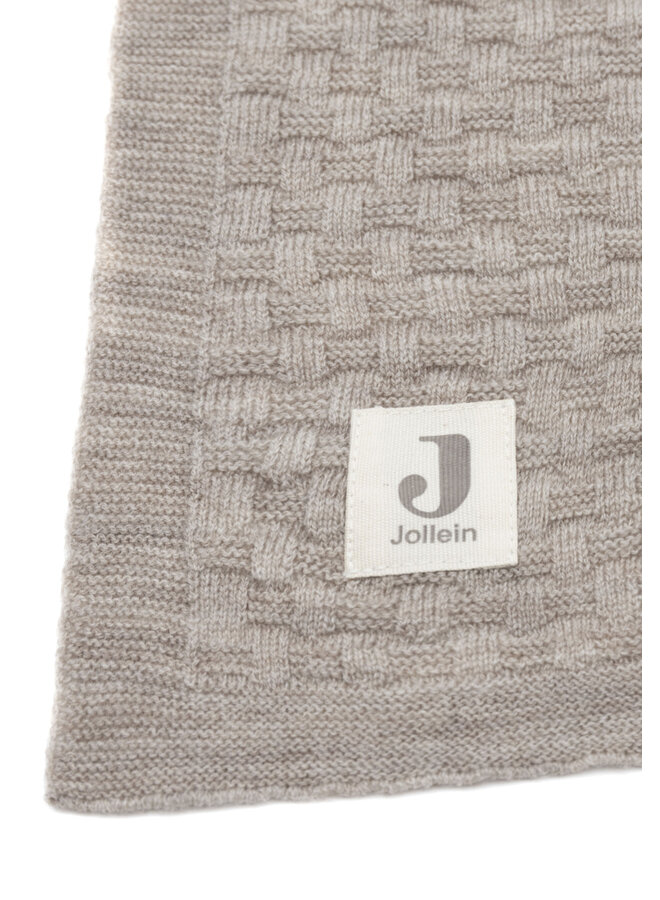 Jollein - Deken wieg 75x100cm weave knit merino wool – funghi