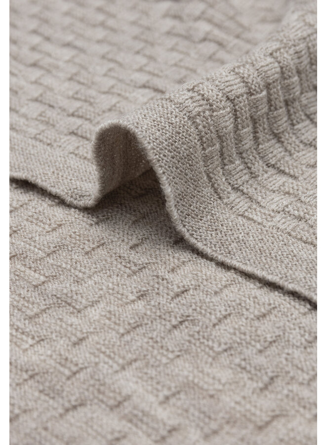 Jollein - Deken wieg 75x100cm weave knit merino wool – funghi
